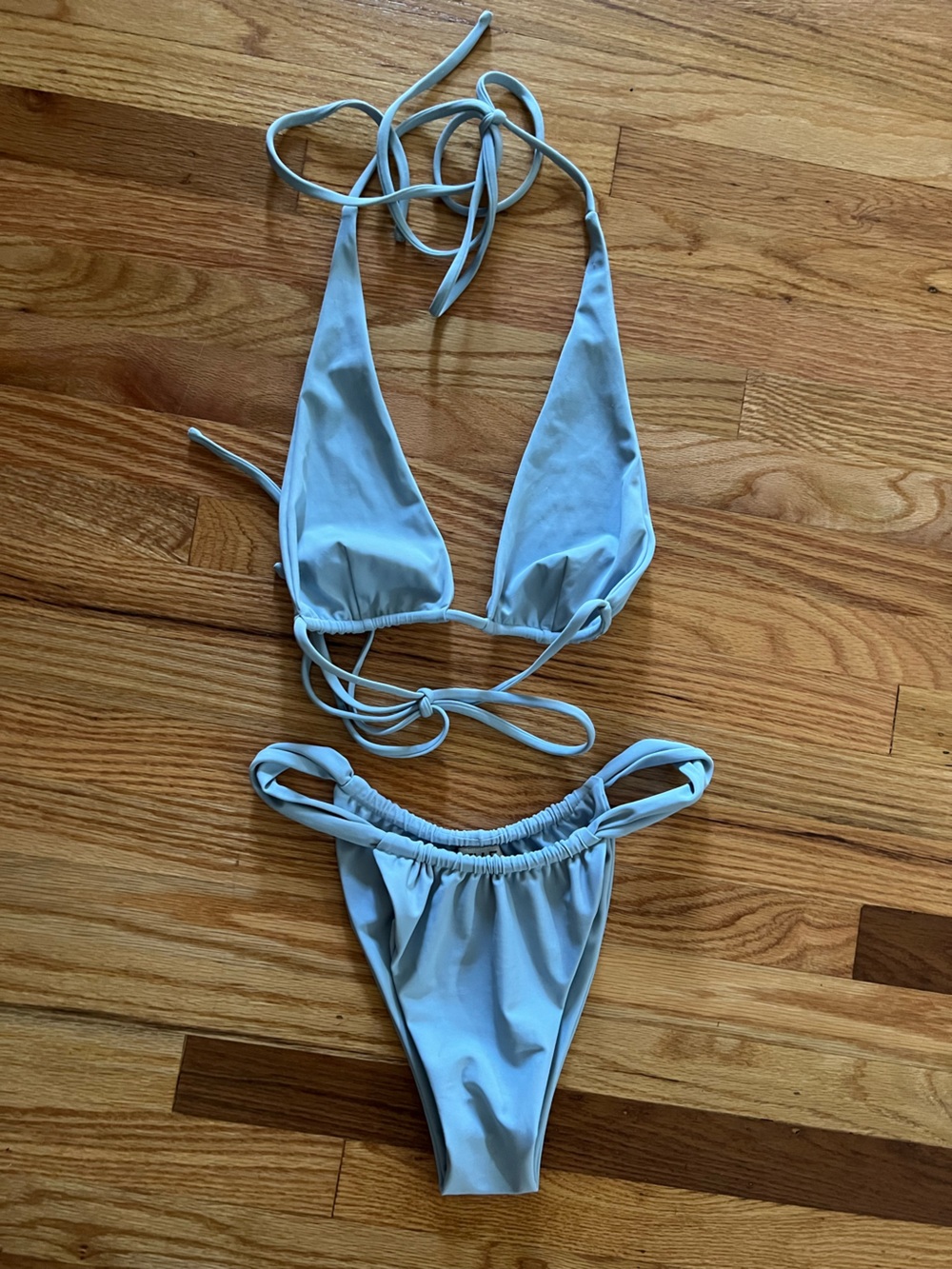 NWT Belle the Label Swim - Light Blue “ash” High-Cut Bikini “Bare” Bottom - Picture 3 of 6